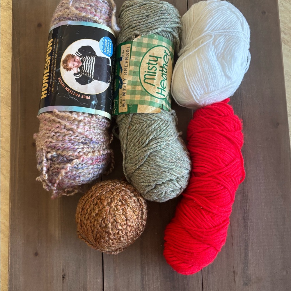 Yarn Lot Mixed 5 Packs Some New Some Used  Various Colors And Brands